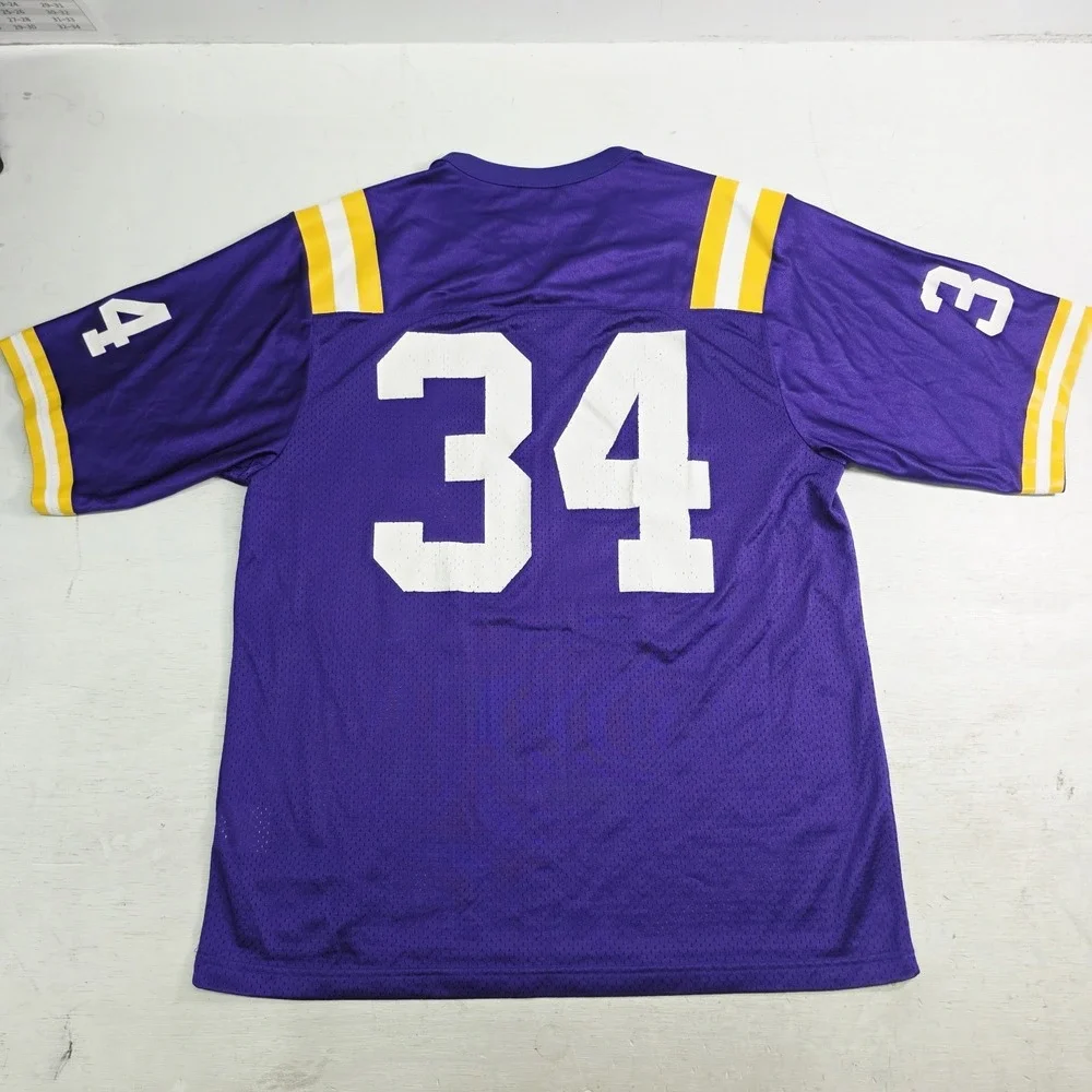 Vintage LSU Tigers NCAA Nike Team Authentic Purple Mesh Jersey #34 Mens XL EUC
